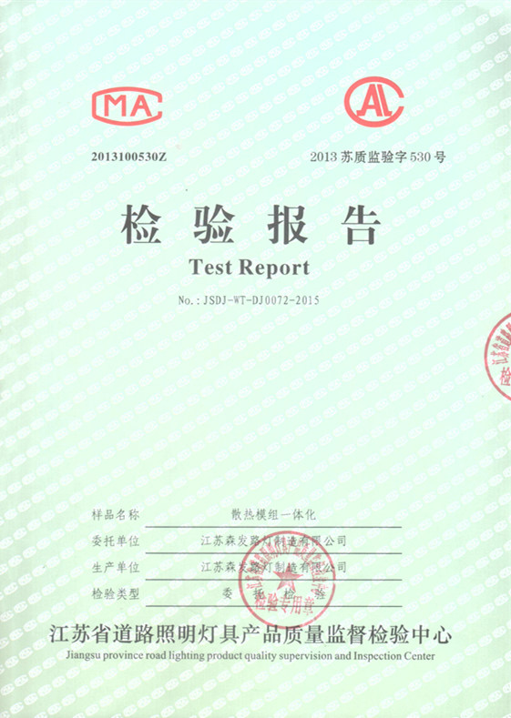 LED模组一体化灯具检验报告