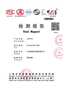 国家电光源质量中心检测报告